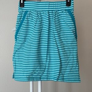 Teal Striped Mini Skort